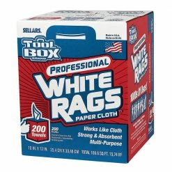 Various Brands Tool Box White Rags 200 Count - 5820201 - Vehicle Cleaners